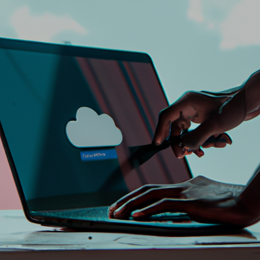 תמונה של אדם המשתמש במחשב נייד כדי לגשת לנתוני ענן