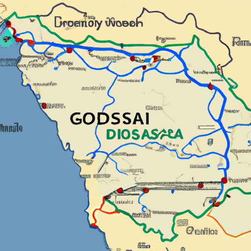 מפה הממחישה את המסלול מישראל לגאורגיה.