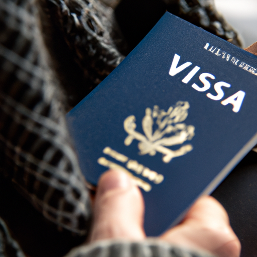 מטייל המחזיק בדרכון ובוויזה לקנדה, המסמל את החשיבות של מסמכי נסיעה נאותים.