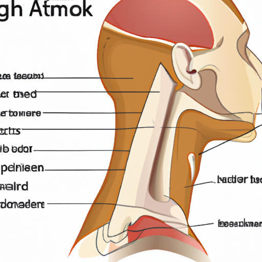 איור המציג את האנטומיה התקינה של הצוואר, המדגיש את האזור שבו נמדד היקף הצוואר.