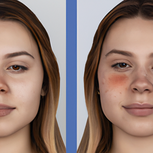 צילום לפני ואחרי של אדם שעבר טיפול פנים בפלזמה להיפרפיגמנטציה