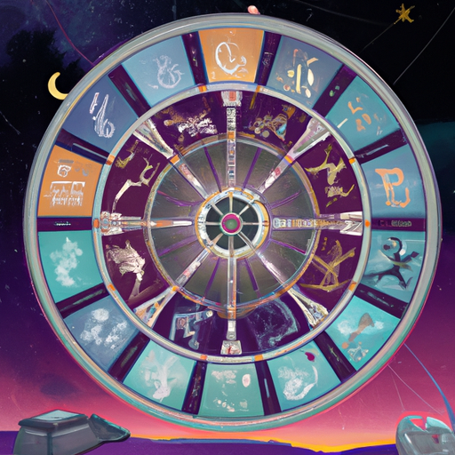 1. איור המציג את גלגל גלגל המזלות עם הסימנים וכוכבי הלכת השולטים המתאימים להם.