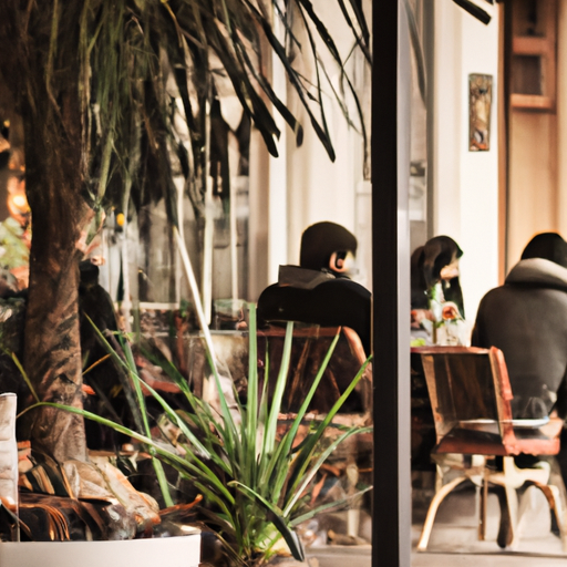 3. תמונה נעימה של בית קפה מקומי בחיפה, מלא באנשים שנהנים מעונת החורף בפנים.