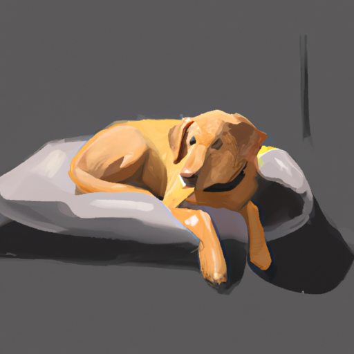 כלב שמח שוכב בנוחות על מזרון קטיפה
