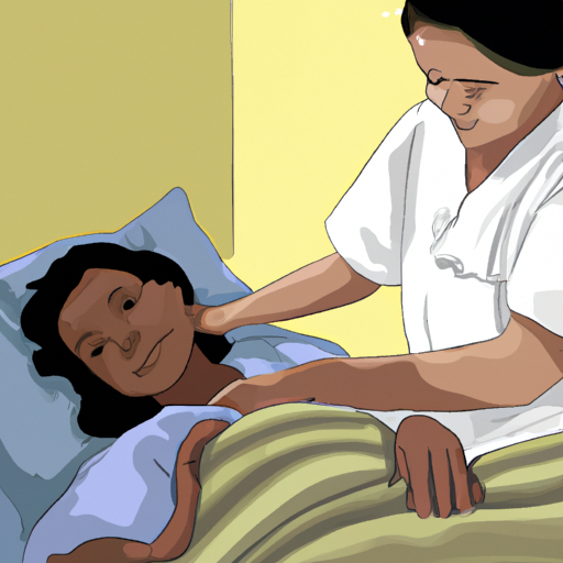 תמונה המציגה אחות המטפלת בחולה, המתארת את מהות הטיפול הסיעודי
